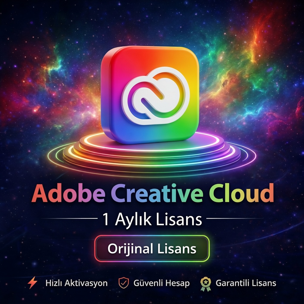 Adobe Creative Cloud 1 Aylık – Tüm Uygulamalar Orijinal Lisans
